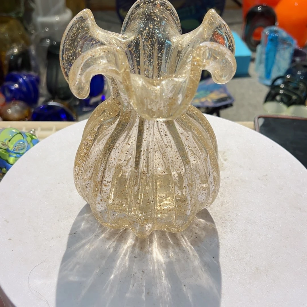 弘扬琉璃花器微瑕高度17