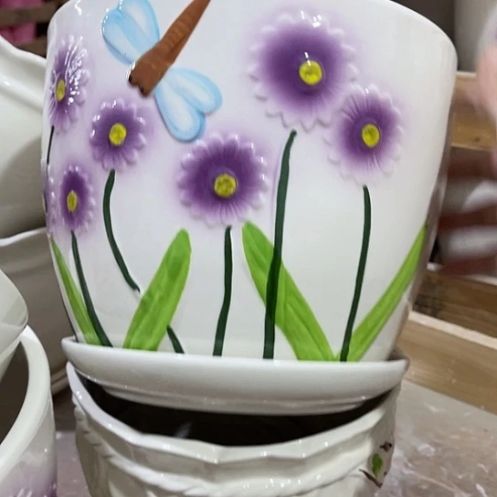 多肉绿植陶瓷花盆，9.9包邮，有孔