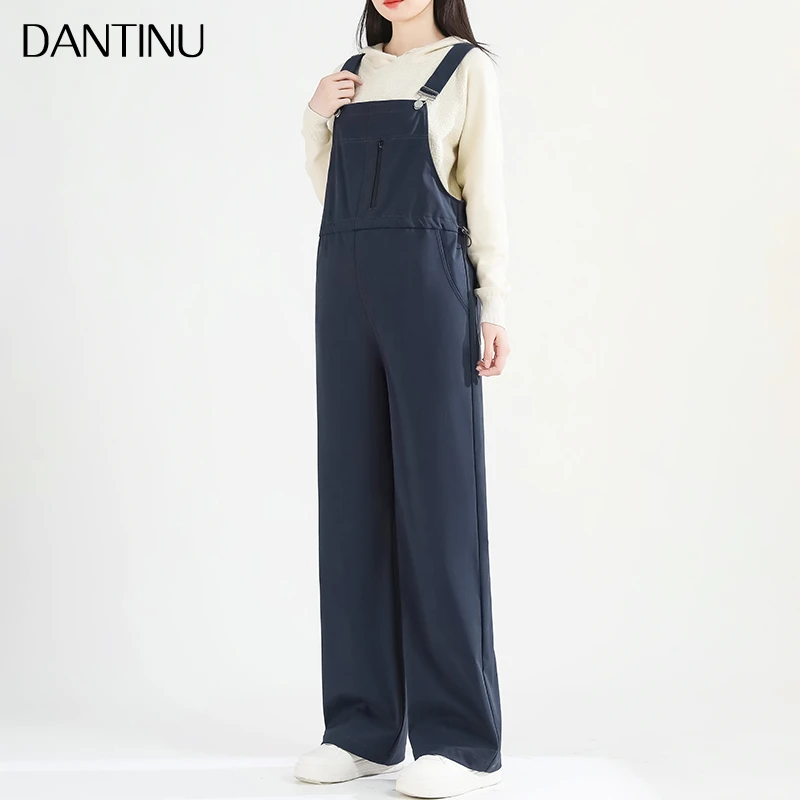 孕妇春季背带裤春秋外穿2024新款宽松大码阔腿秋冬休闲直筒裤