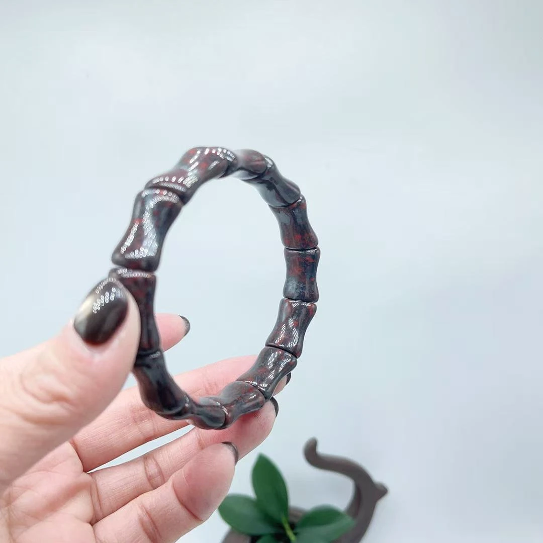 【玉美人曌璞阁】鸡血玉竹节手串（多样性发货拍一发一）