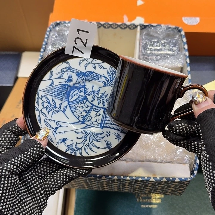 瓷片很好看的咖啡杯五杯五碟