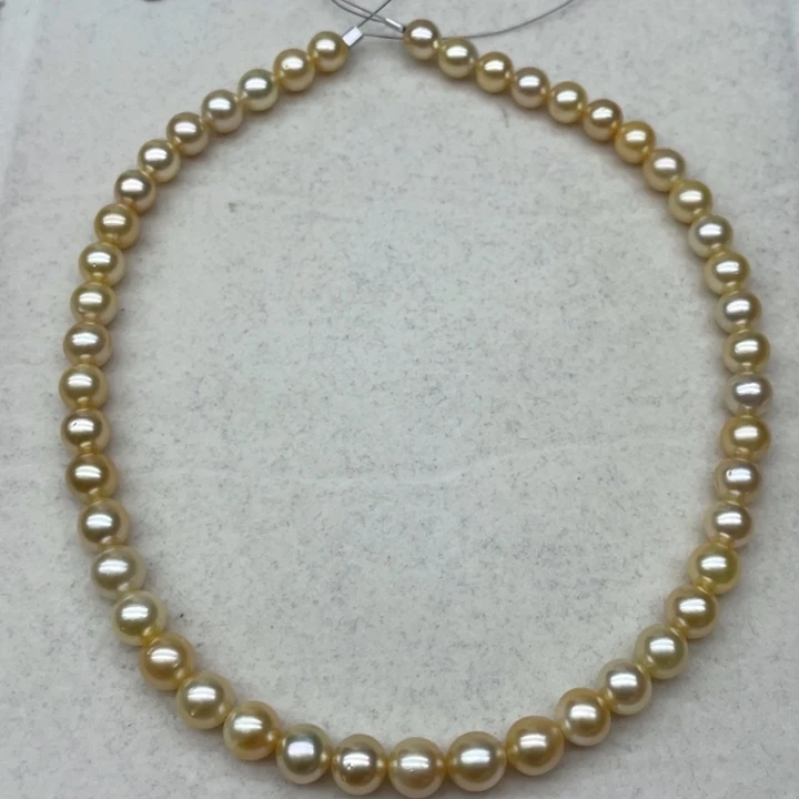 未镶嵌项链海水珍珠南洋金珠8-9