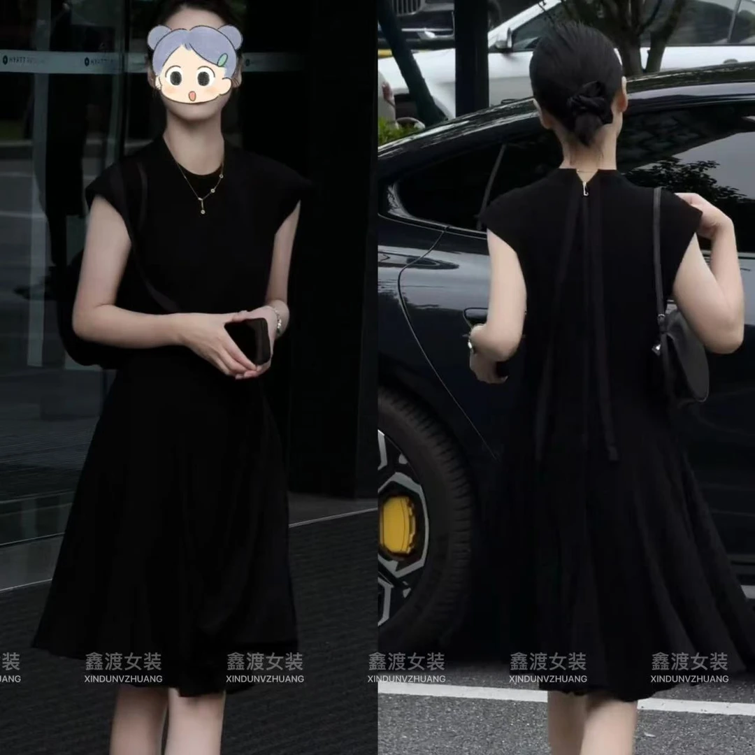 2025夏季新款时尚显瘦气质女士网红洋气连衣裙百搭款D9788