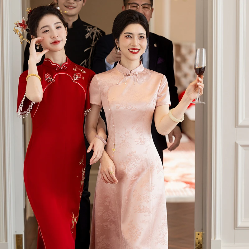 唯美【漫花】婚宴旗袍结婚订婚礼服新款气质妈妈女款婚宴日常可穿