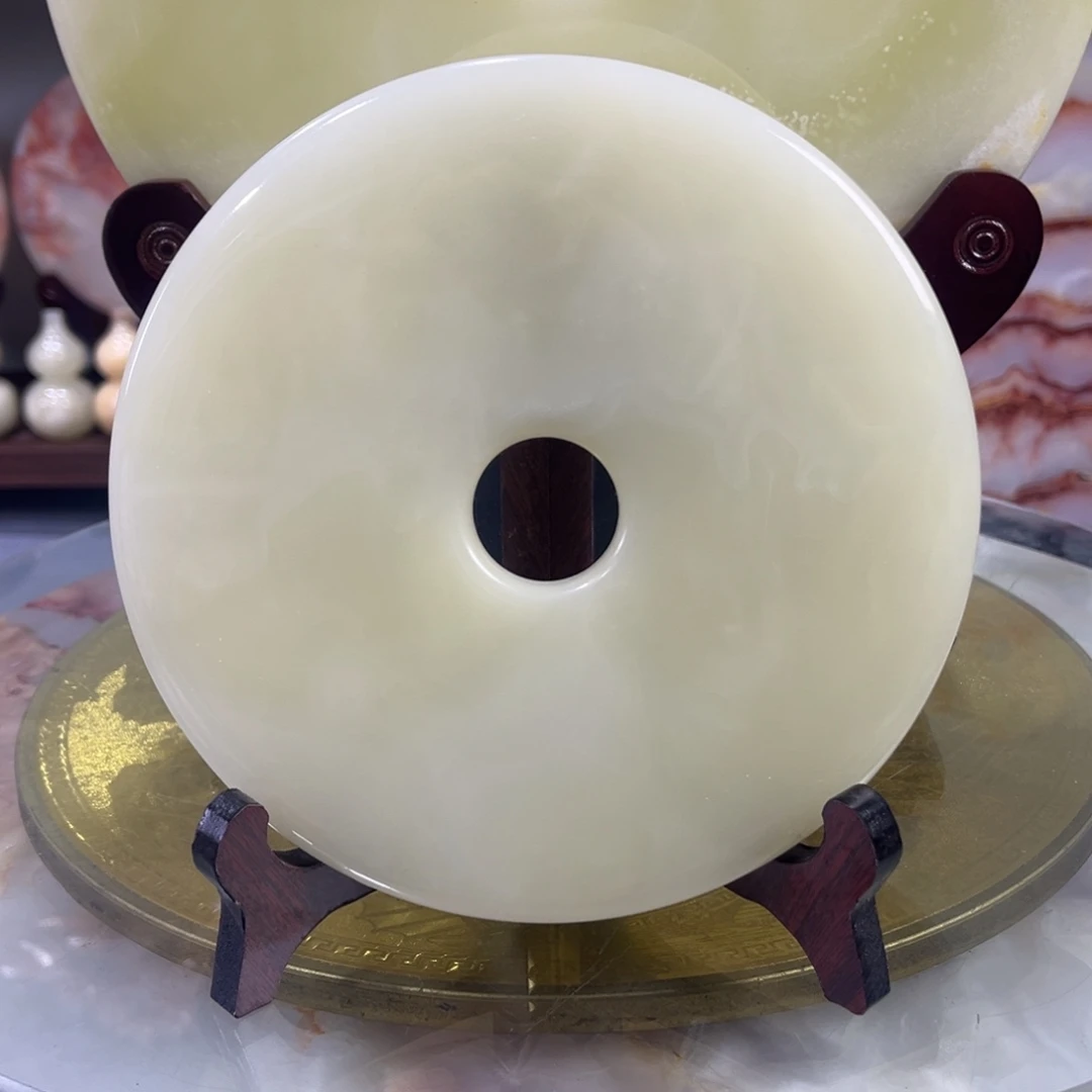 玉首单福利直径18cm玉石平安扣摆件