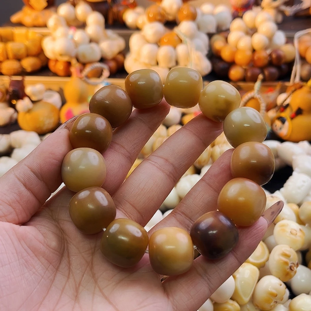 手串菩提根/象牙果菩提桶珠老料干磨