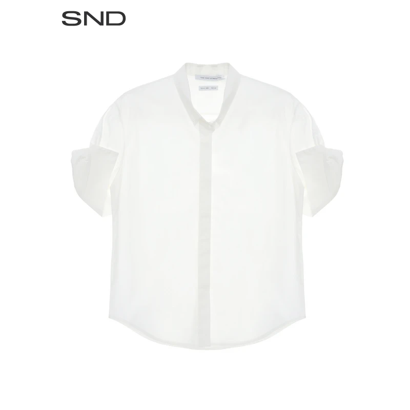 LULU专属【THE SHY STREET 设计师品牌】SND SS25 手工卷袖短袖衬衫
