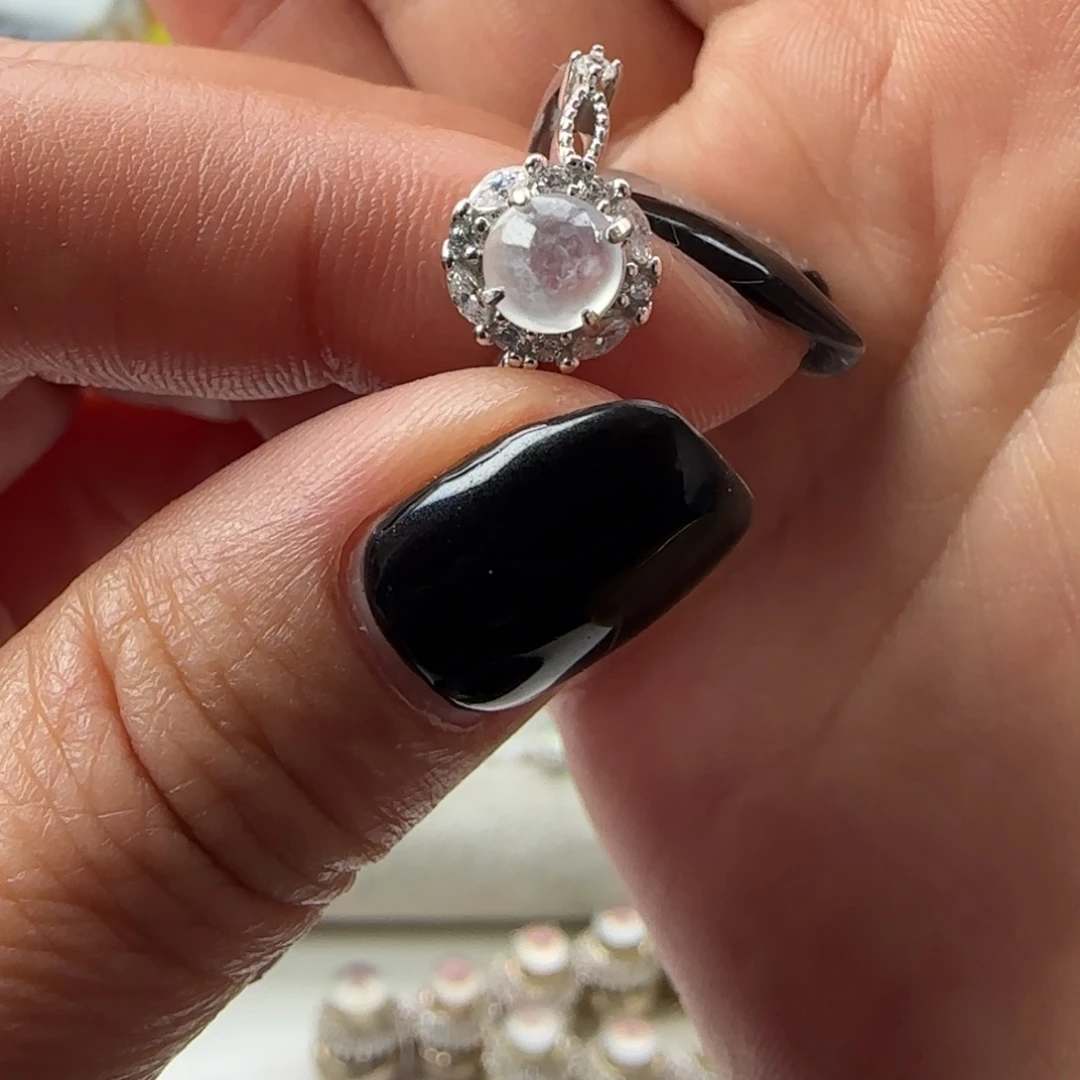 翡翠银S925镶嵌戒指