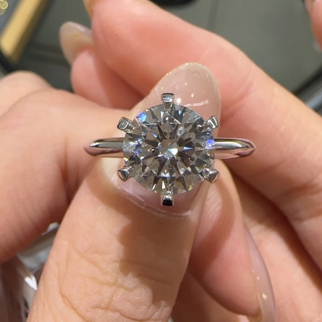 实验室培育钻石铂Pt950镶嵌t六爪2卡