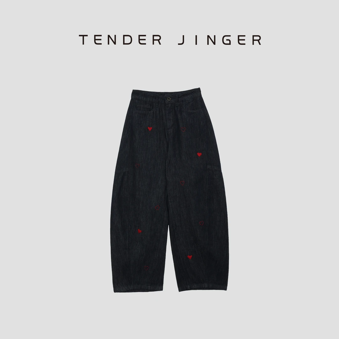 Tender Jinger|手工刺绣小桃心牛仔裤长裤T53SZS30900