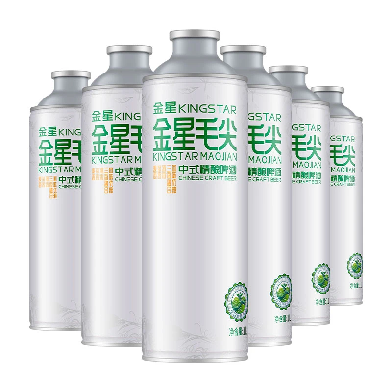 金星毛尖中式精酿茶啤酒12°P罐装1L 6罐
