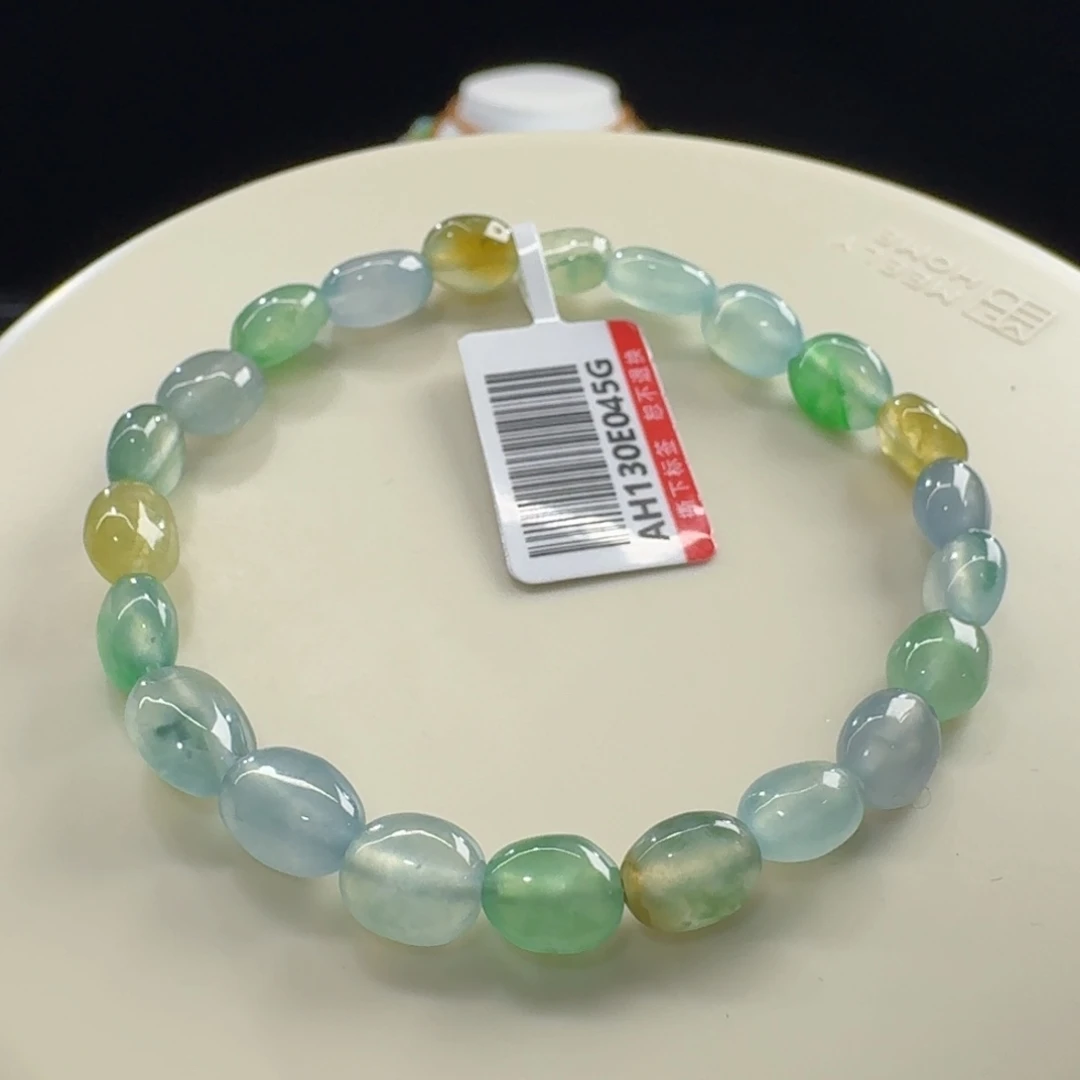 翡翠未镶嵌手链巨巨巨美！！特色多宝梦幻枣珠单圈