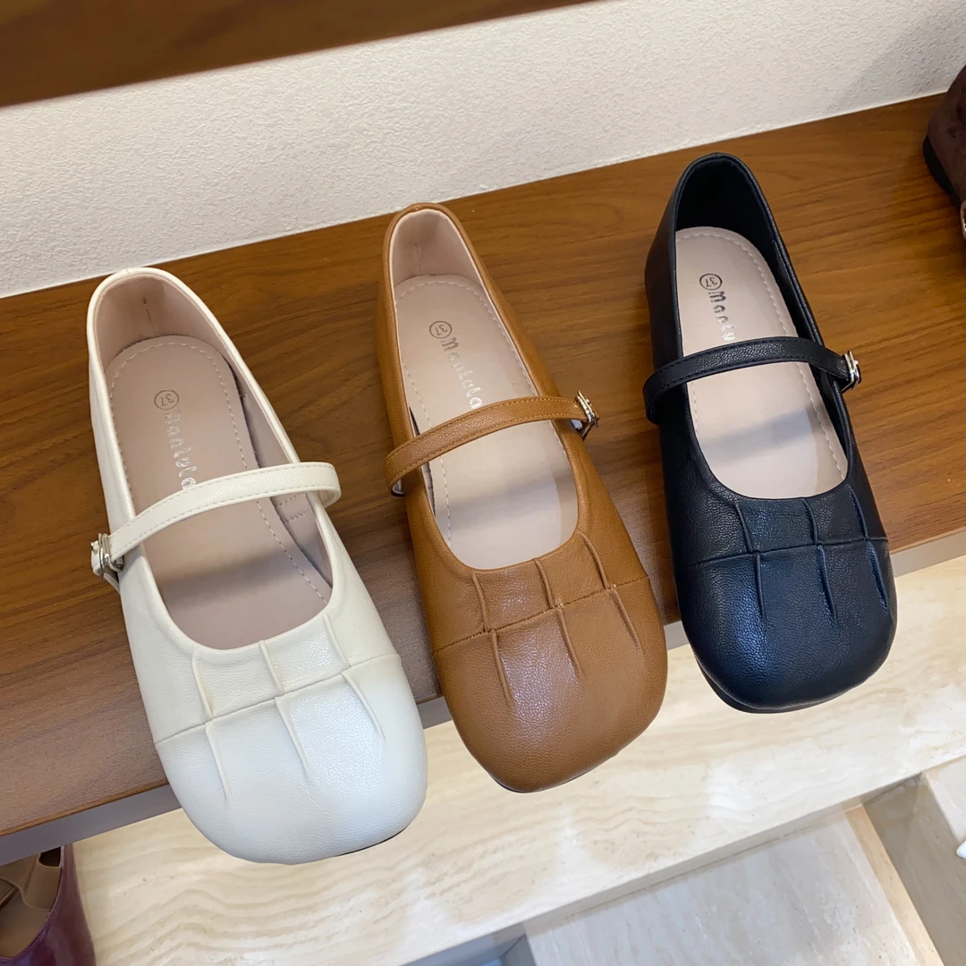 广州鞋~老钱风软底小单鞋玛丽珍鞋耐磨舒适平底秋季圆头