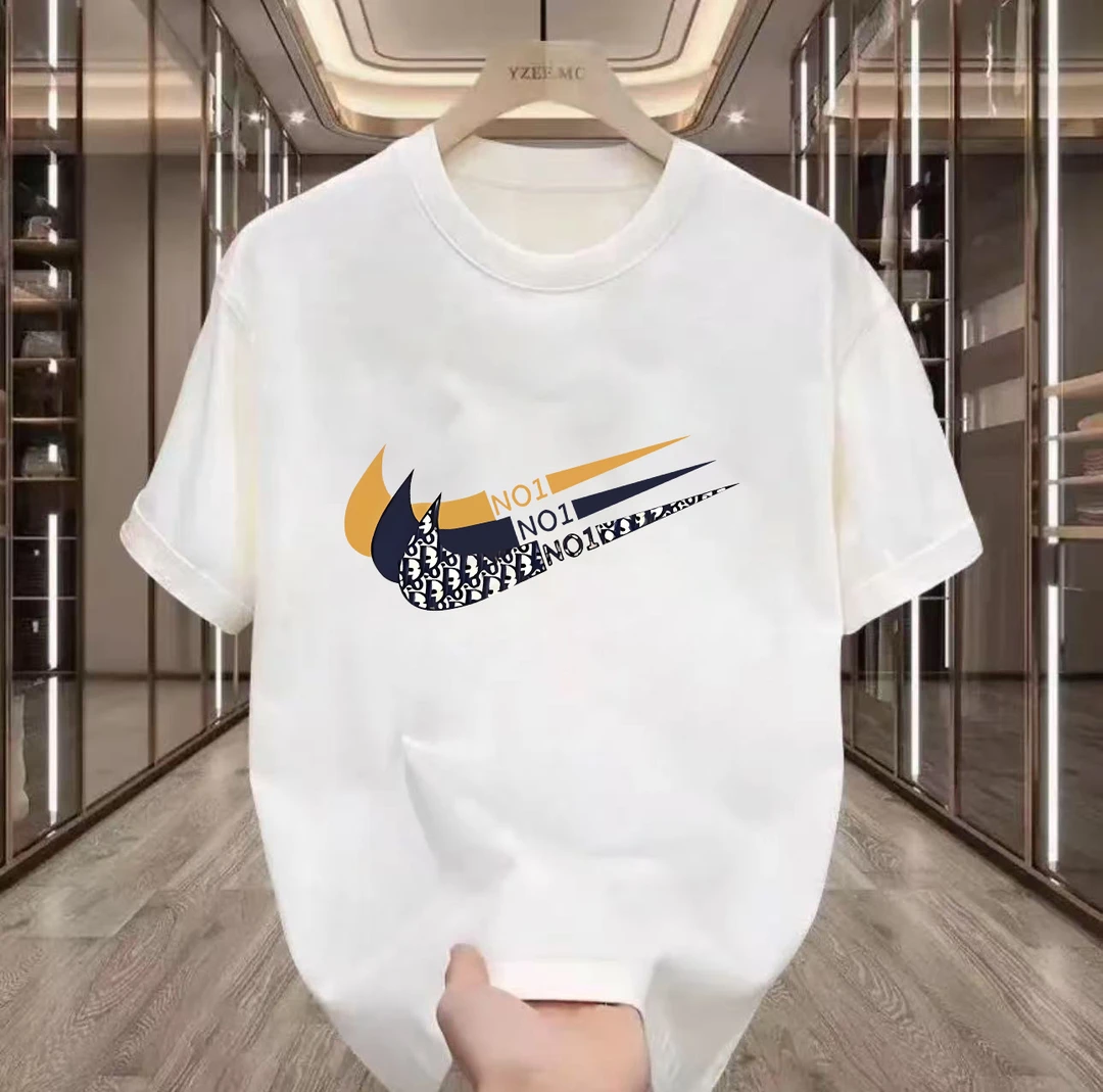 重磅新疆长绒棉夏季短袖男女休闲透气圆领印花纯棉T恤 双标