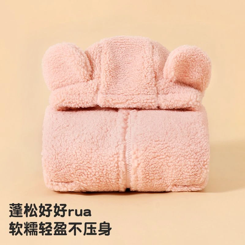 儿童冬季羊羔绒女童外套秋冬款宝宝冬装保暖加厚毛毛暖绒连帽外套