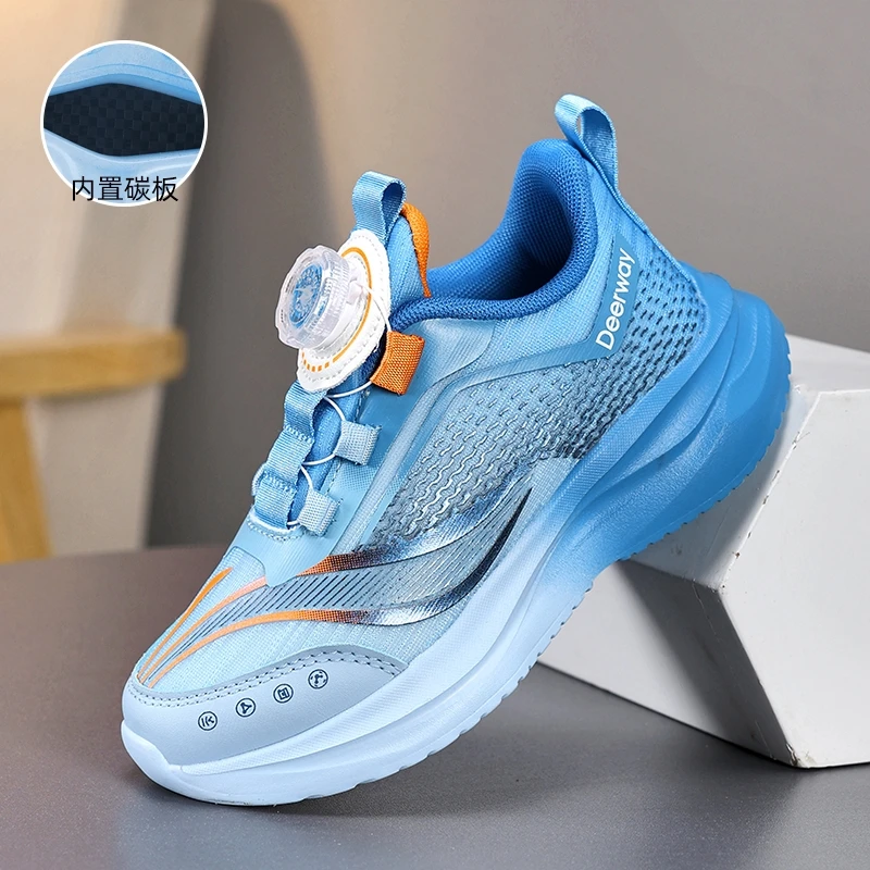 德尔惠小白鞋运动鞋一脚蹬儿童防滑透气轻便跑步鞋碳夏季女童板鞋