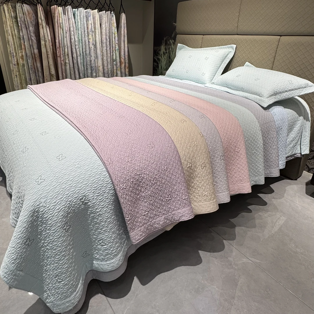 丽家平！四季款 不吹（巨软）莫代尔新型床盖三件套(重工绗缝)榻榻米