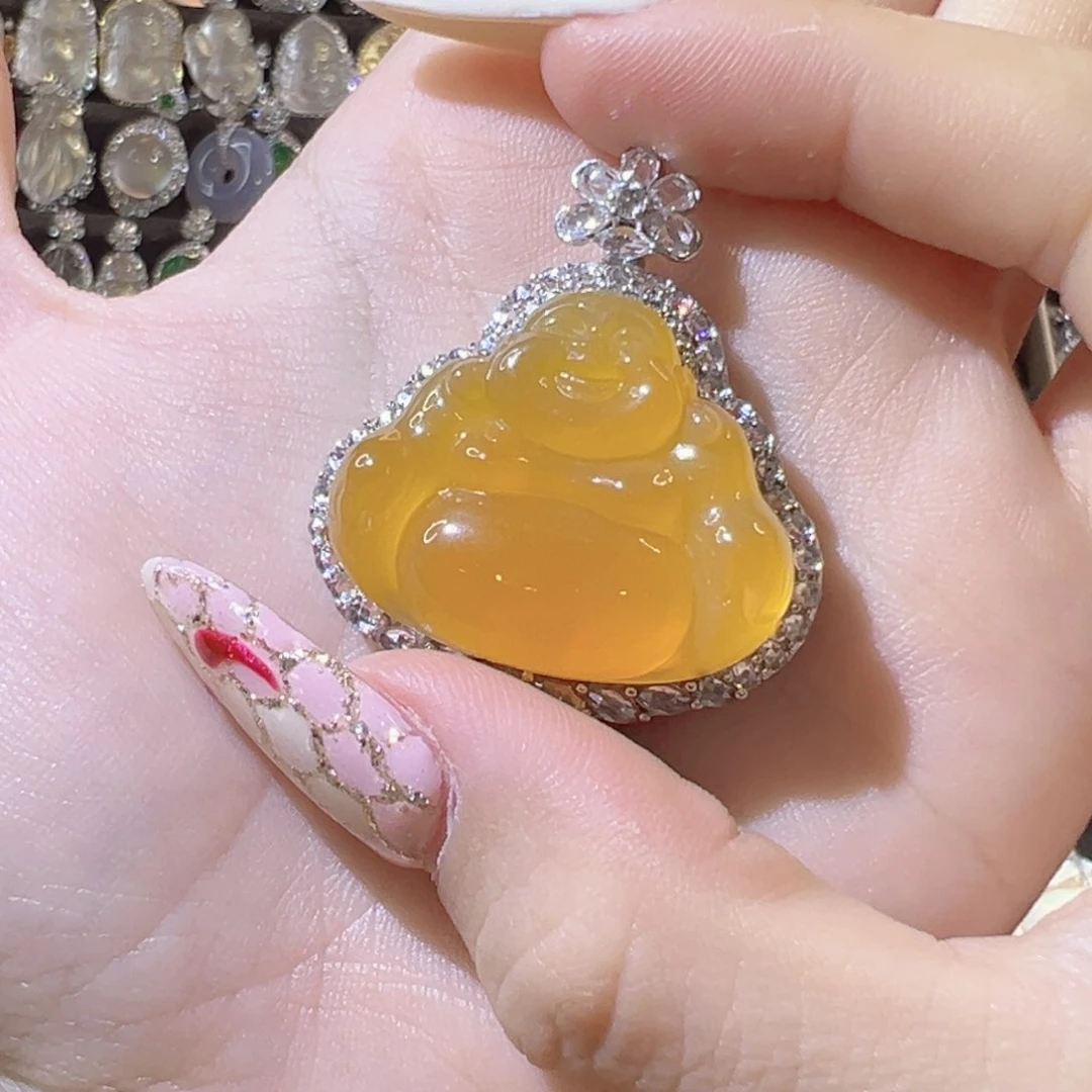 玛瑙/玉髓颈饰银S925镶嵌