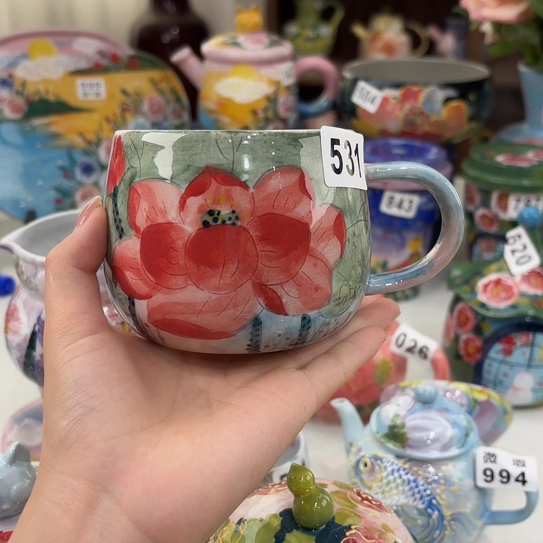 景德镇手绘高温釉下彩陶瓷茶具