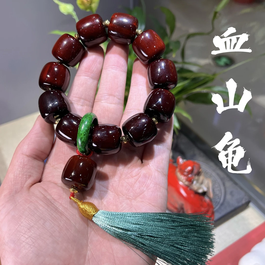 山龟甲手串天然野山龟黄金甲手串满血龟壳手串男款佛珠手串