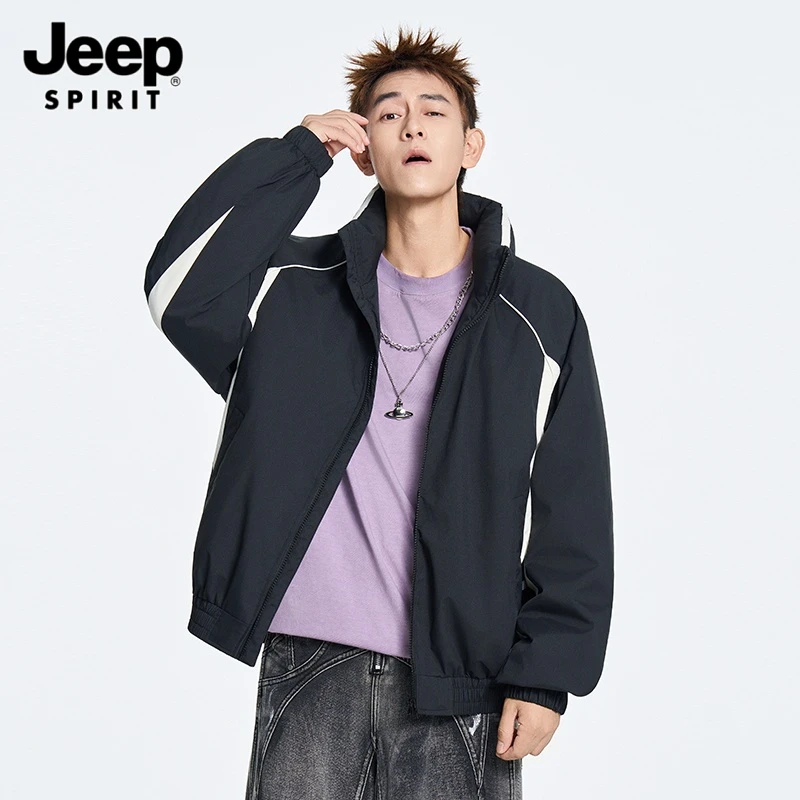 JEEPSPIRIT吉普2025年新款翻领常规款情侣保暖男款冬季立领羽绒服