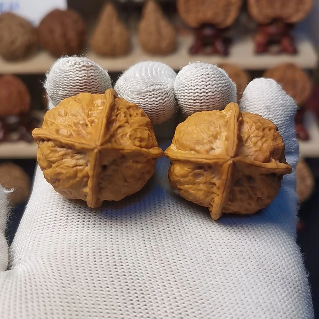 核桃文玩核桃高端小众云铁四棱高桩36-38尺