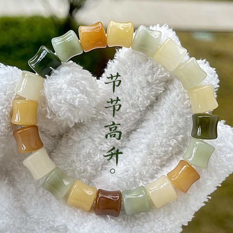 天然菩提手串节节高升雕刻竹节菩提子手链男复古文玩女佛珠