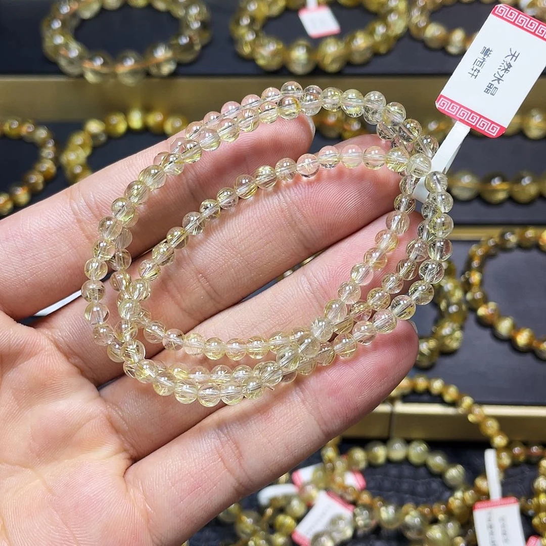 水晶手串未镶嵌金发晶