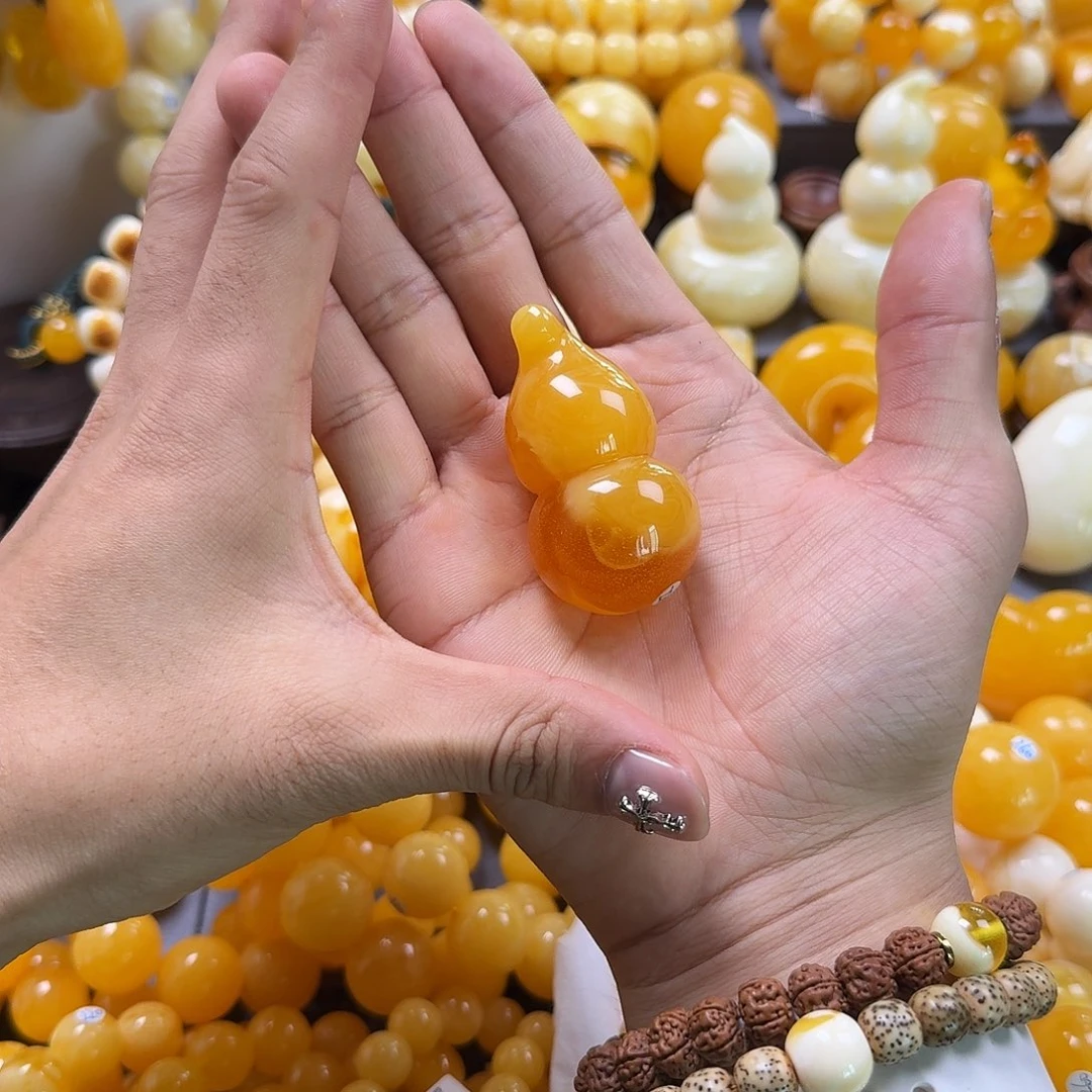 蜜蜡珠宝奇石未镶嵌葫芦吊坠