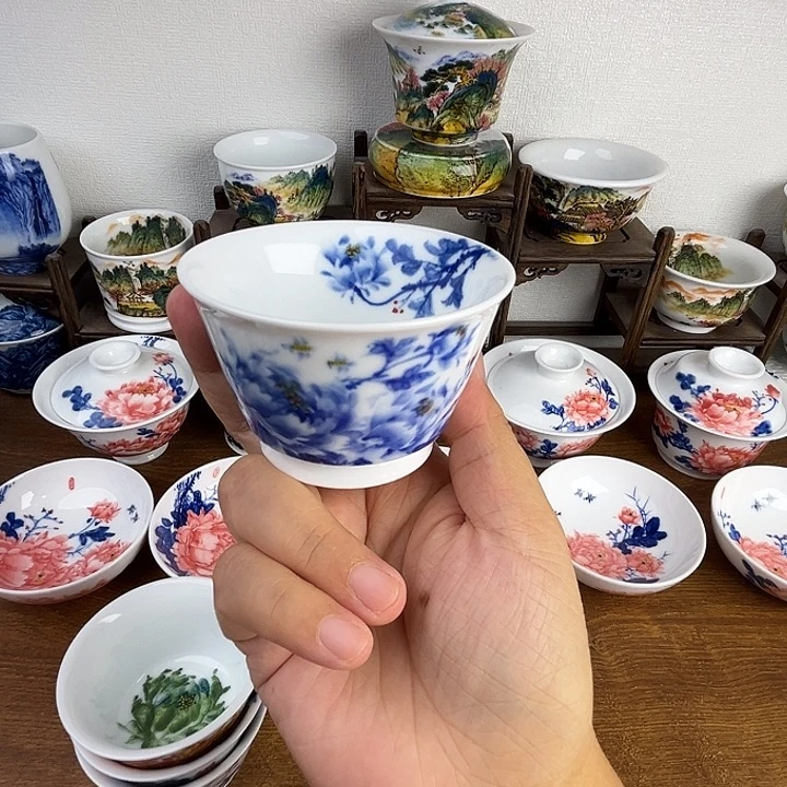 忠意堂釉下彩牡丹微瑕不退