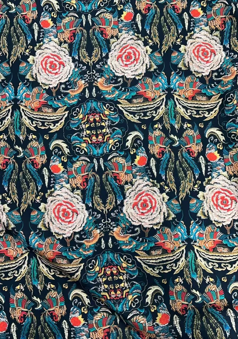 100全棉民族风5D数码印花定制时尚面料  定制商品不支持退货