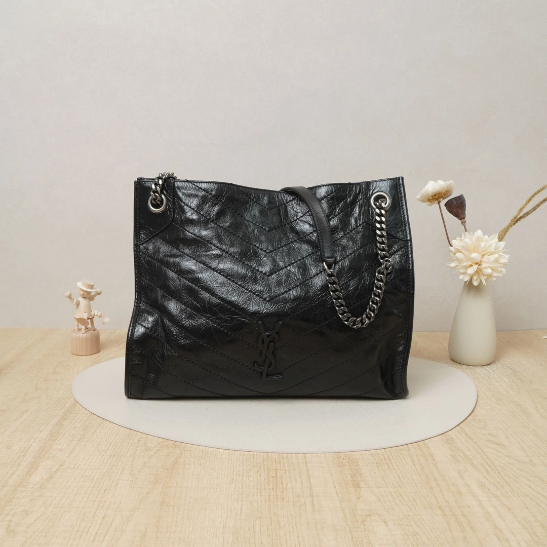 95新 YSL/圣罗兰 圣罗兰shopping bag黑色/DS034828