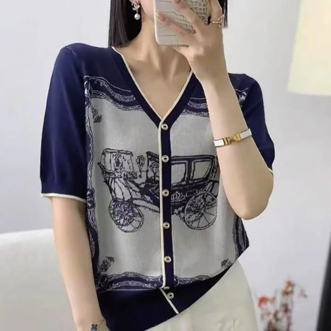 【8501-8600】【琪琪】2025夏季气质新款时尚针织毛衣上衣百搭女装