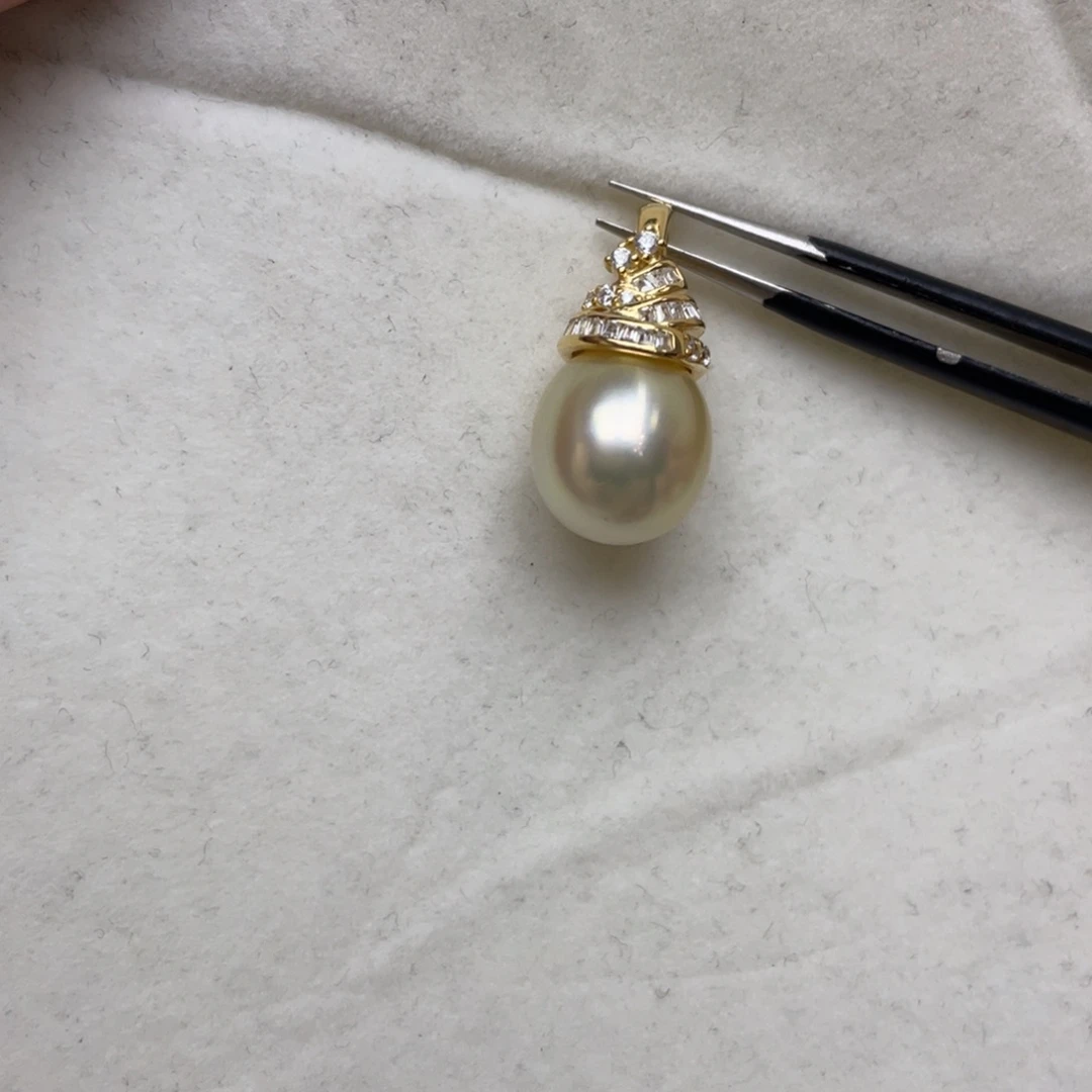 吊坠(不含链)银S925镶嵌海水珍珠