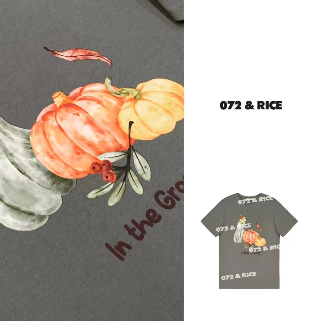 072 & RICE【甜瓜TEE】100纯棉 夏季休闲圆领短袖T恤 Z-32W281