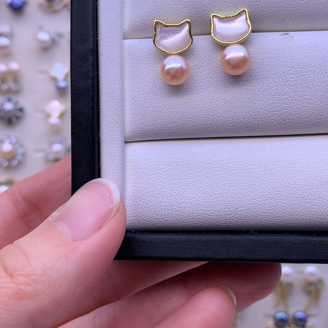 淡水珍珠耳饰合金