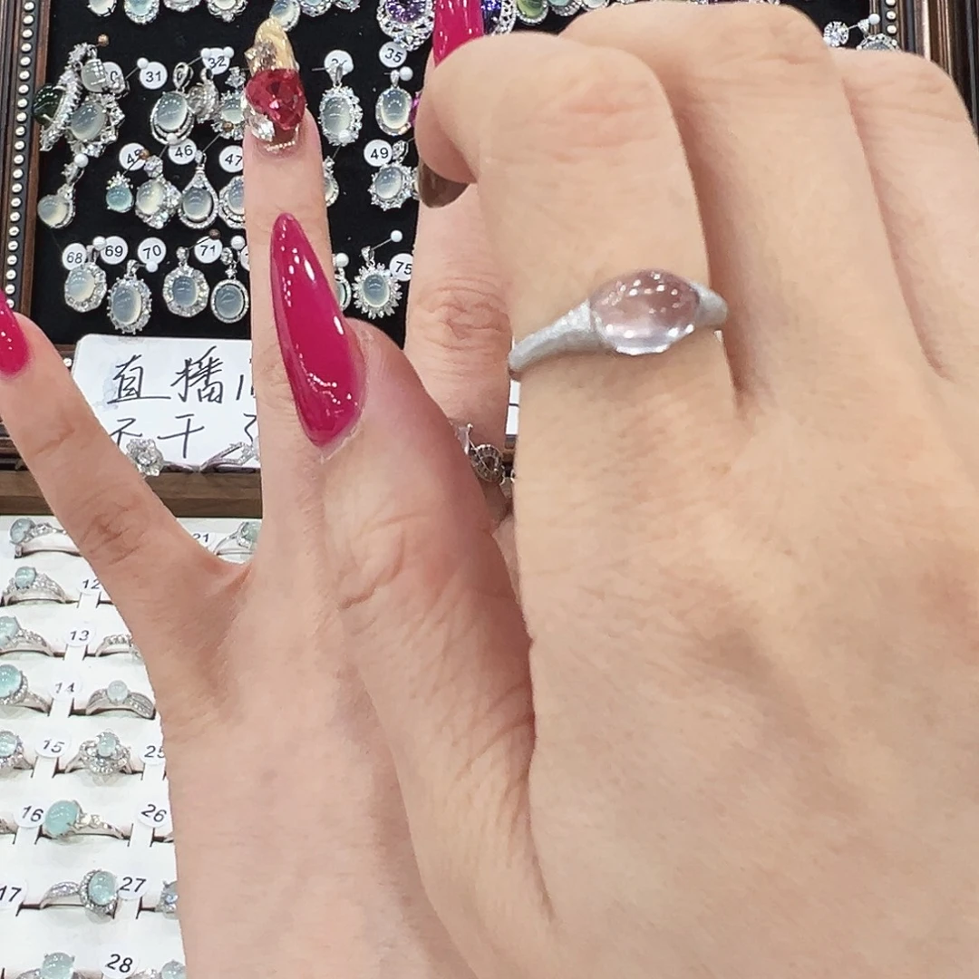 烟晶戒指银S925镶嵌