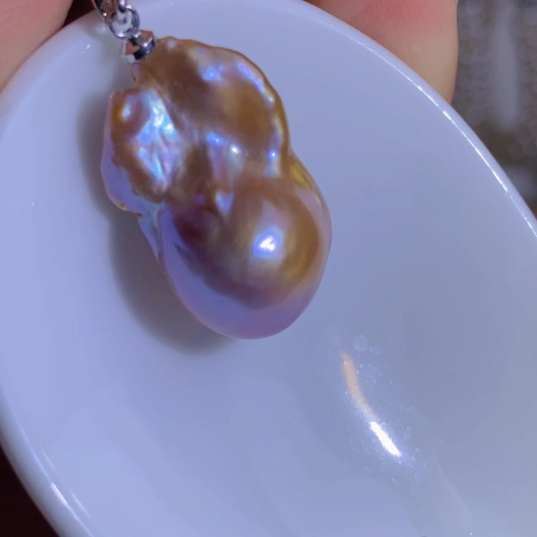 银S925镶嵌天然淡水珍珠淡水珍珠