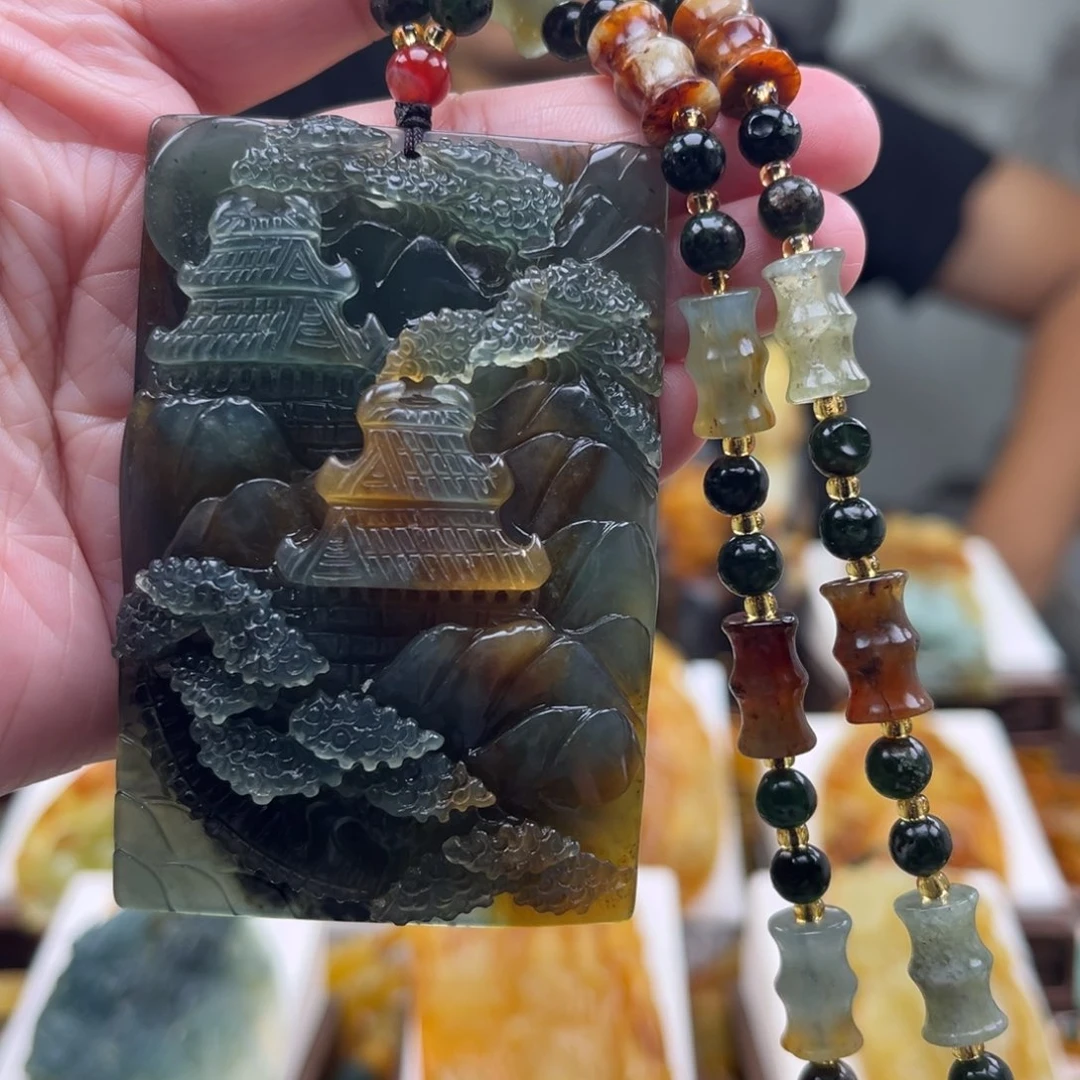 岫玉未镶嵌挂件挂件