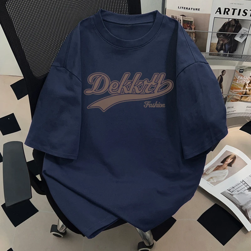 jtrt字母印花短袖t恤男女夏季ins街头美式复古宽松情侣半袖上衣服