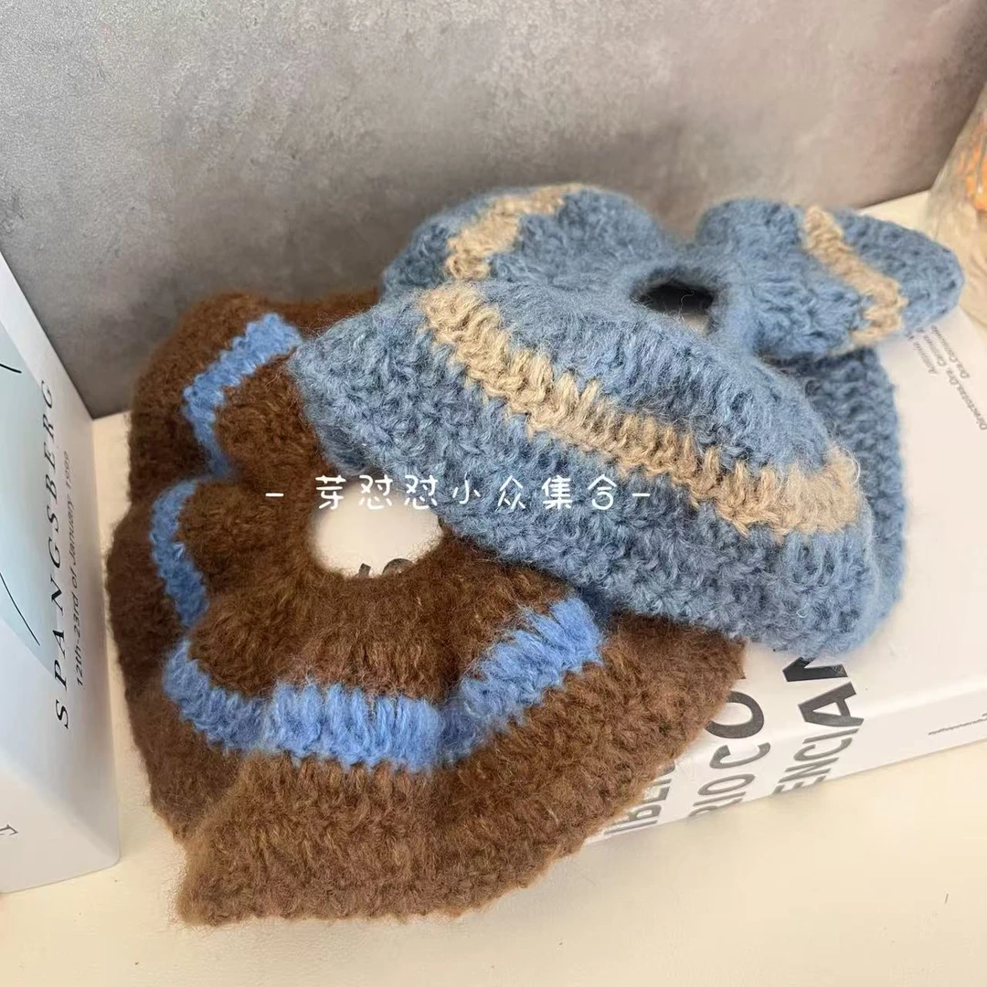 芽怼怼韩国编制拼色发圈 06538