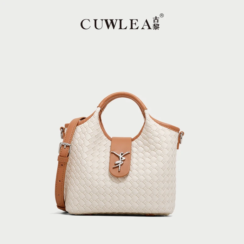 【CUWLEA/古黎】新款单肩斜挎手提包水桶包菜篮子女包GL-9116-1