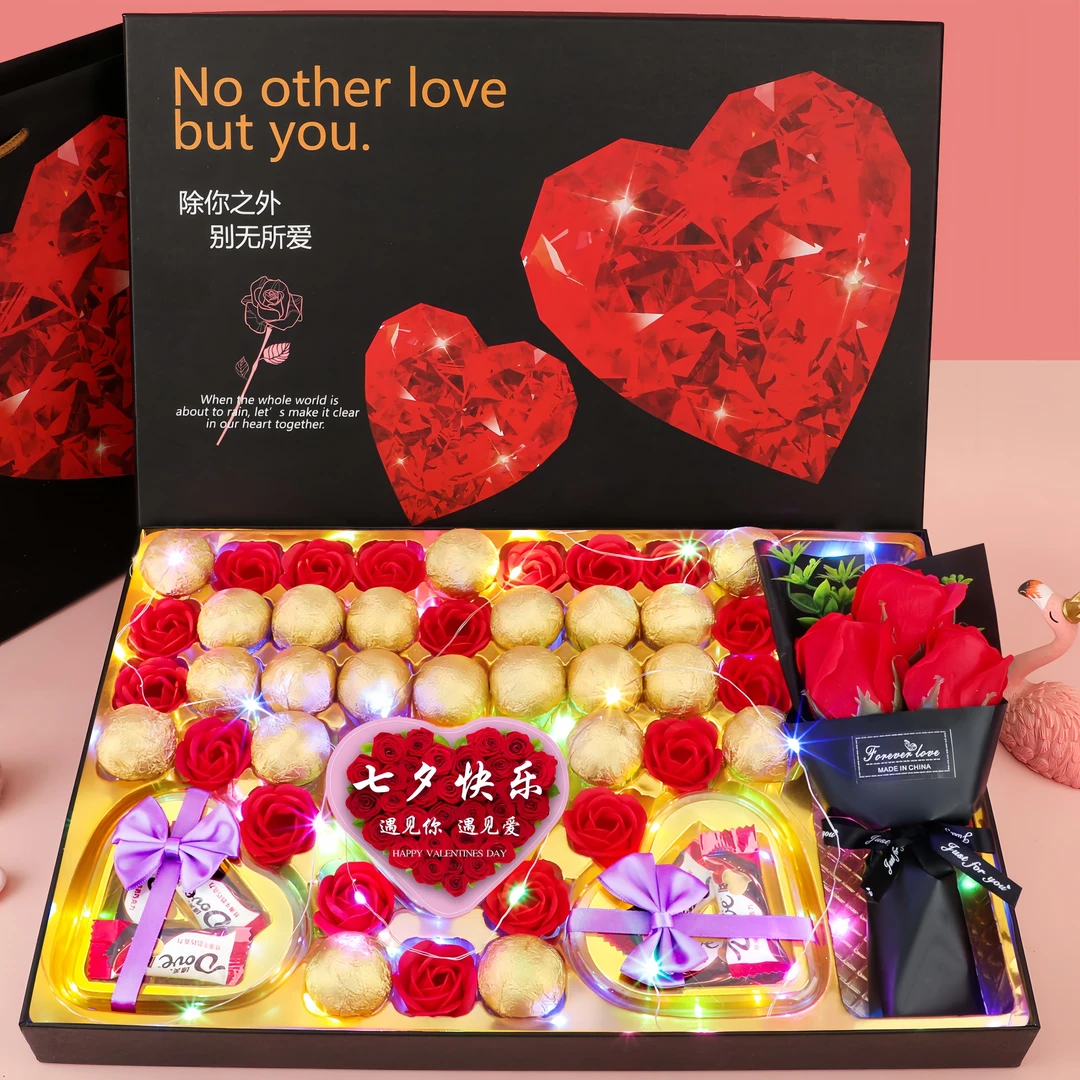 Dove/德芙巧克力礼盒装七夕情人节送女朋友老婆生日礼物浪漫花束