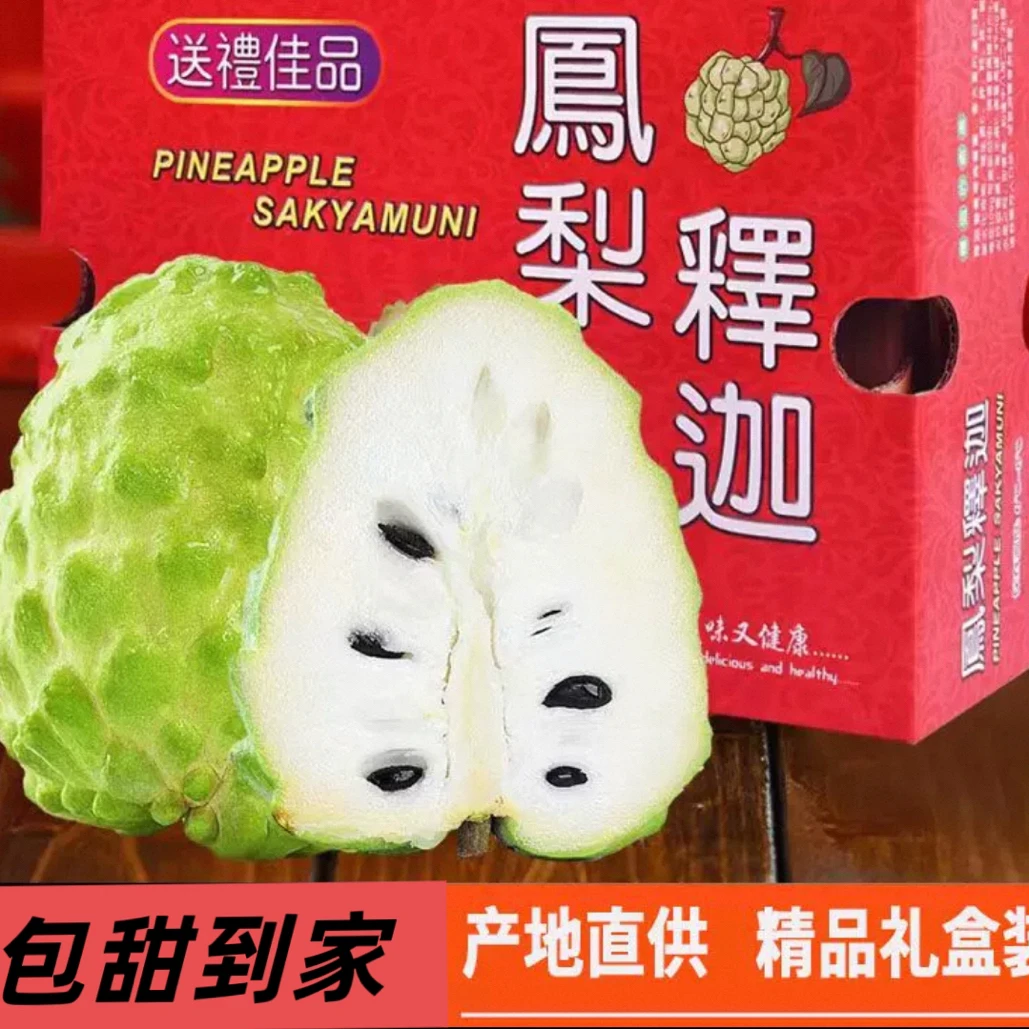 【头茬鲜果】现摘凤梨释迦大果 释迦番荔枝佛头果孕妇整箱包邮果