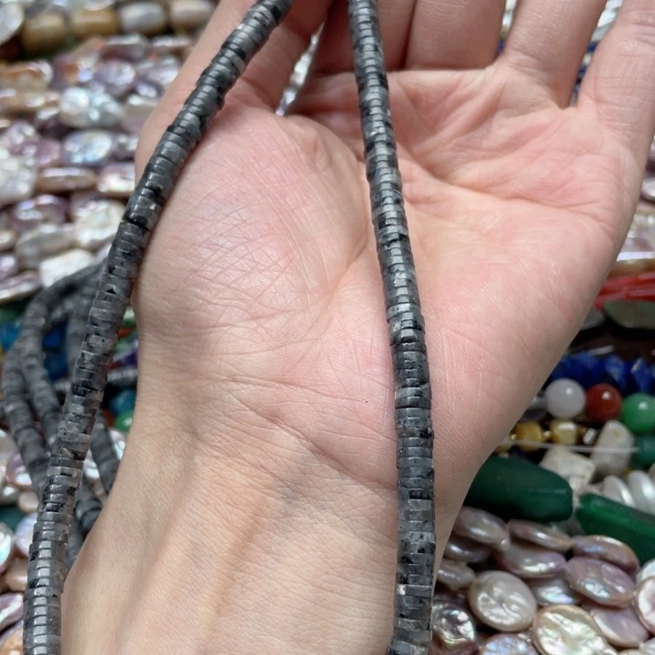 玛瑙/玉髓合金珠宝半成品一条6mm黑闪光隔片