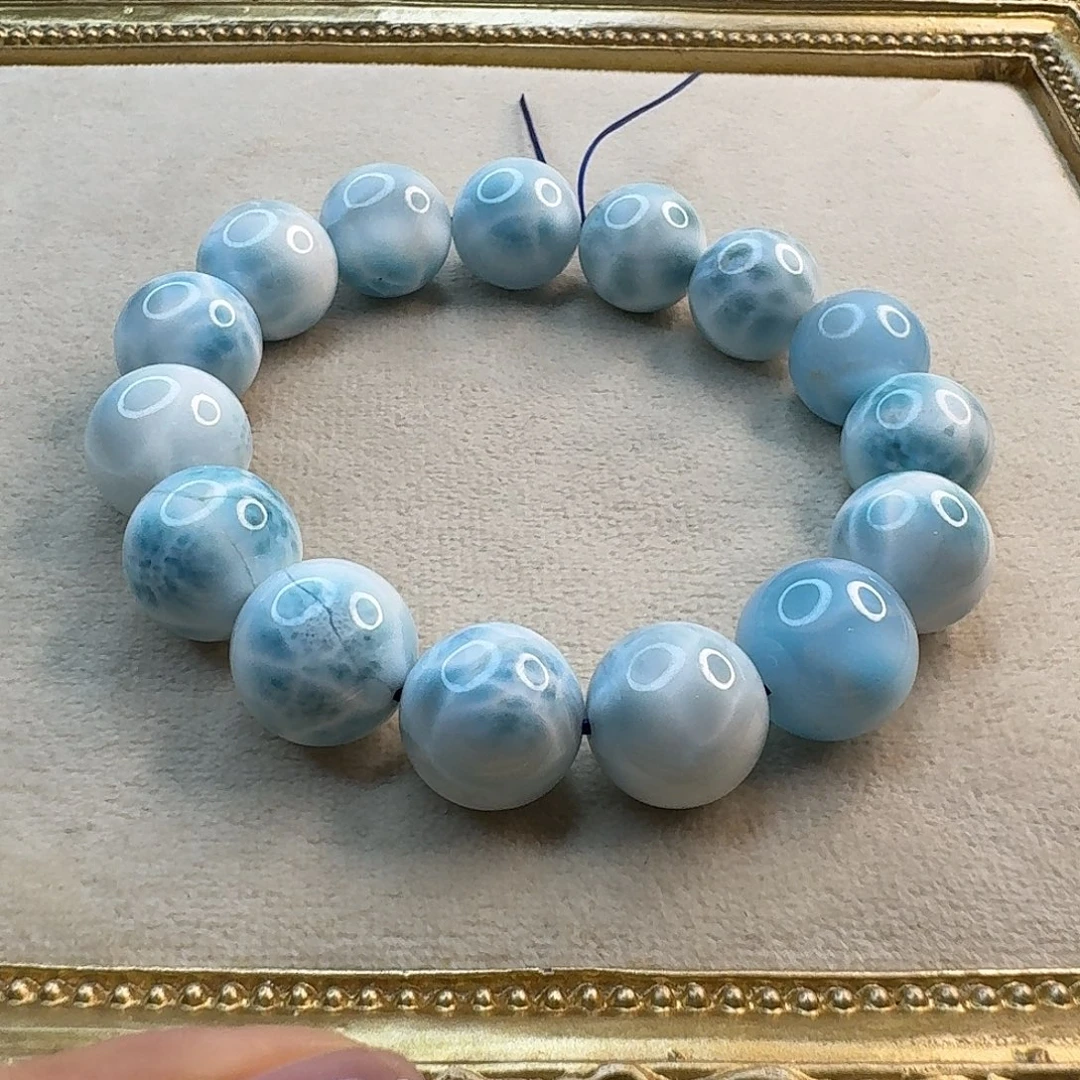 针钠钙石（海纹石）合金手链海纹石手串
