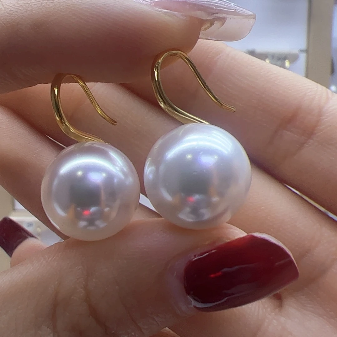 淡水珍珠耳饰18K金镶嵌