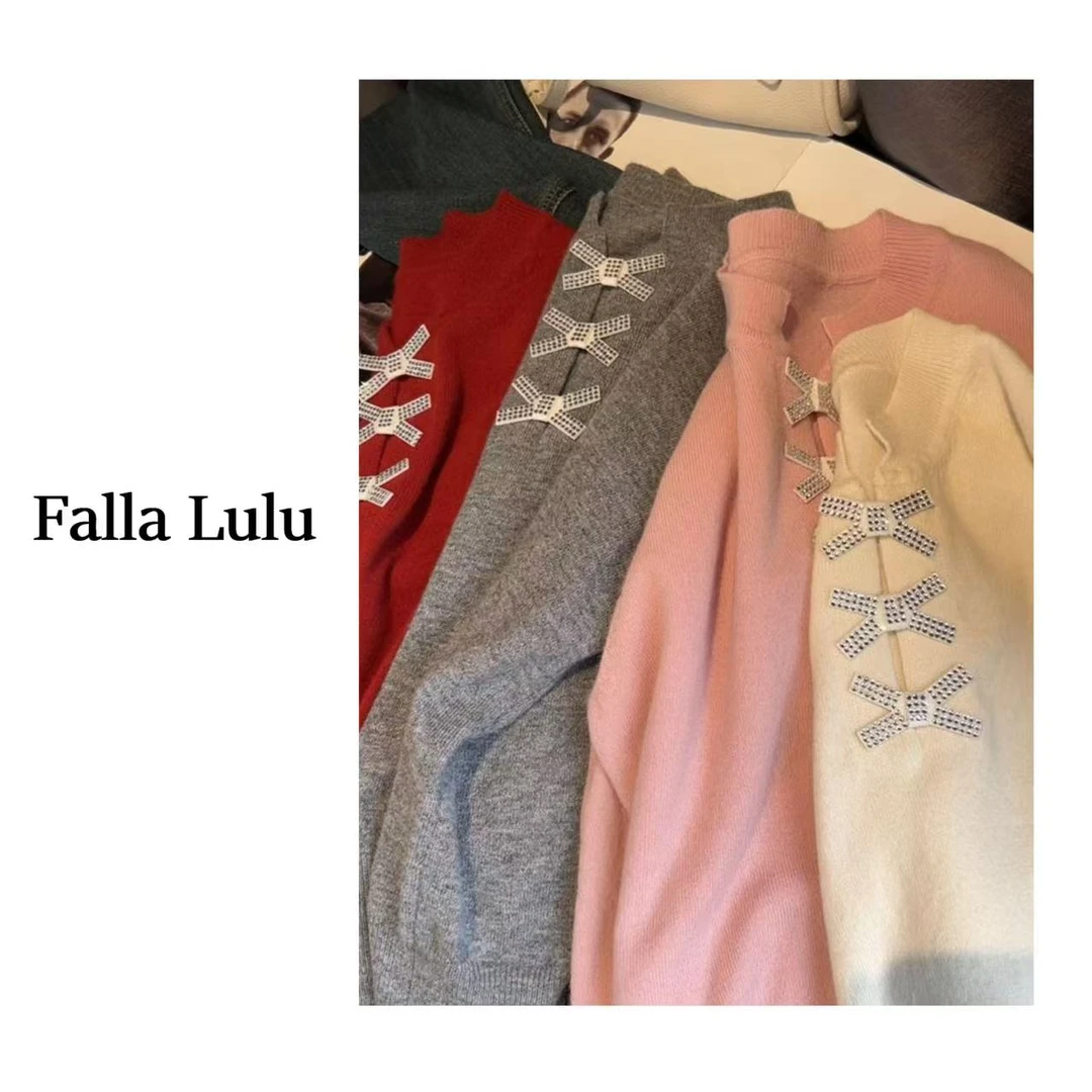 @英子家 柔软亲肤感 韩系休闲百搭气质长袖针织衫   C1466