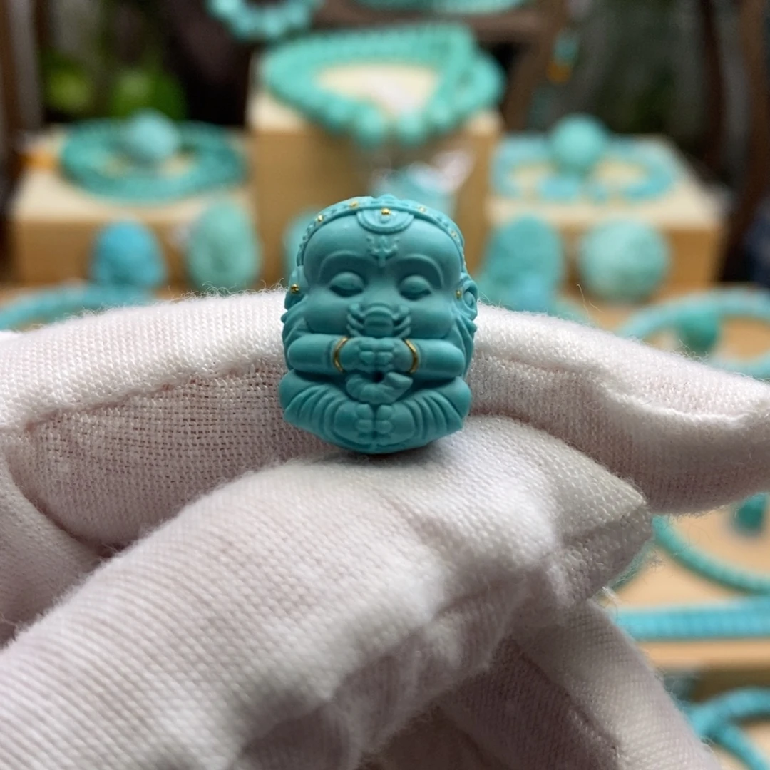 绿松石未镶嵌原矿高瓷无油无科技