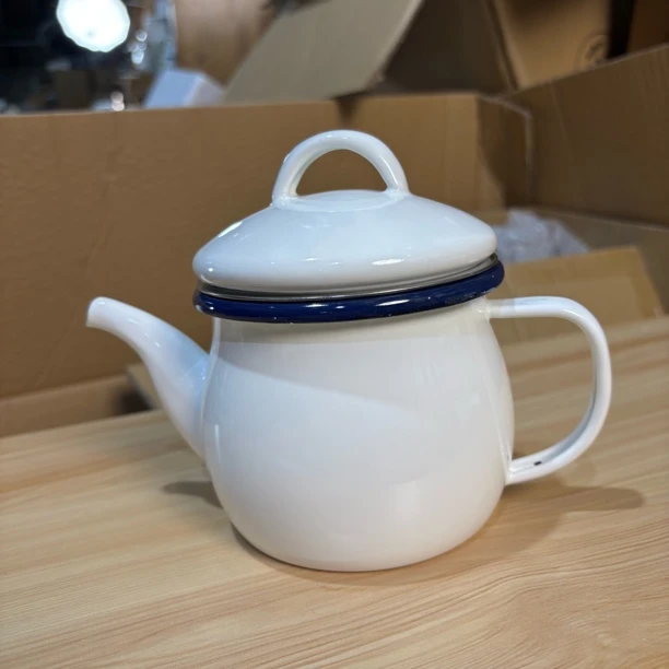 高货捡漏日式小清新复古搪瓷油壶迷你小胖滤油壶家用